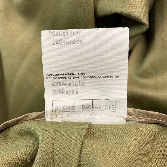 PESERICO Size 10 Green Cotton Spandex High Waisted Casual Pants - Picture 4 of 4